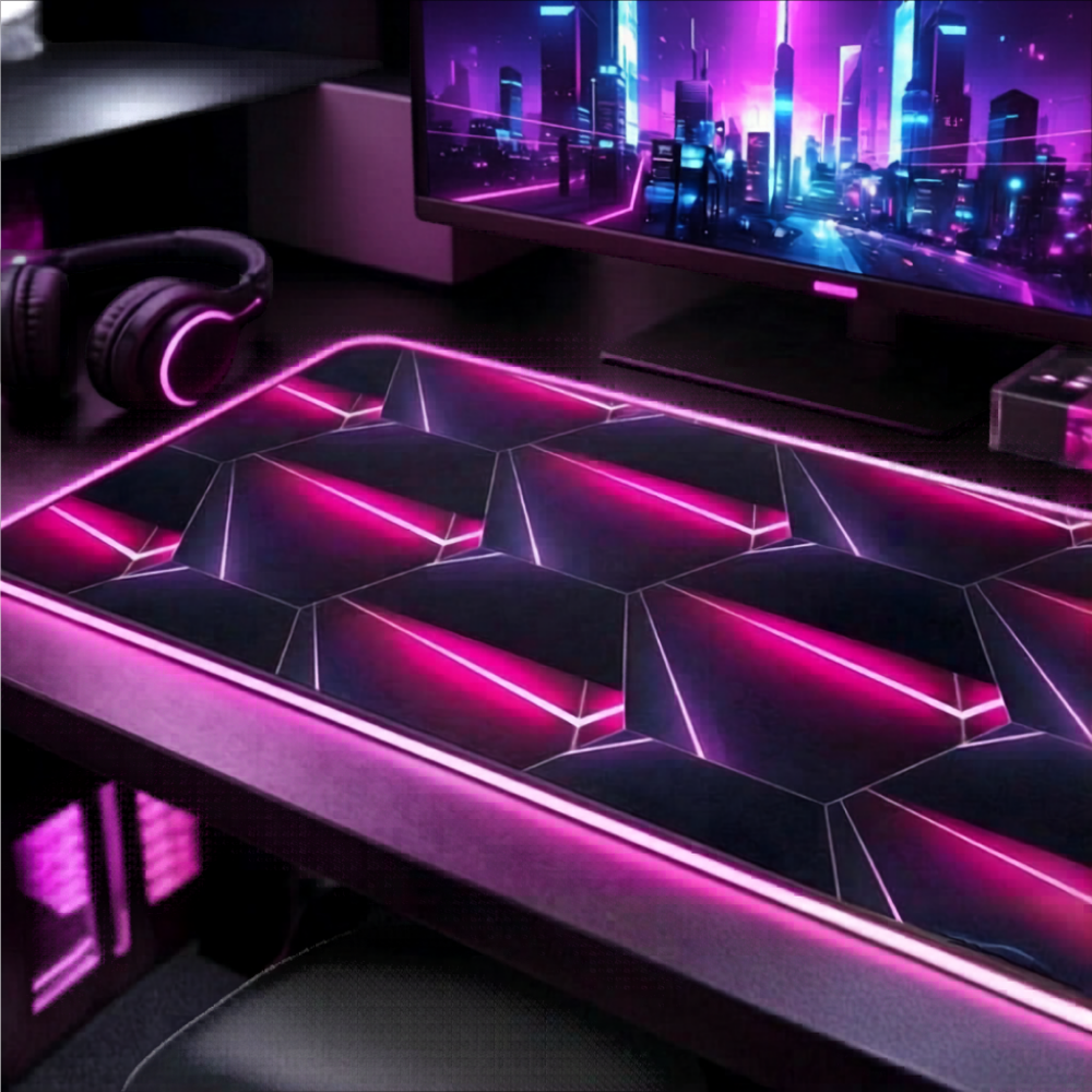 XXL/XL RGB Gaming Mouse Pad - Retro Pink