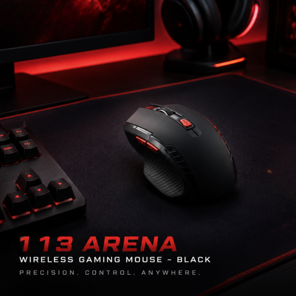 113 Arena 6-Button Wireless Gaming Mouse - Black