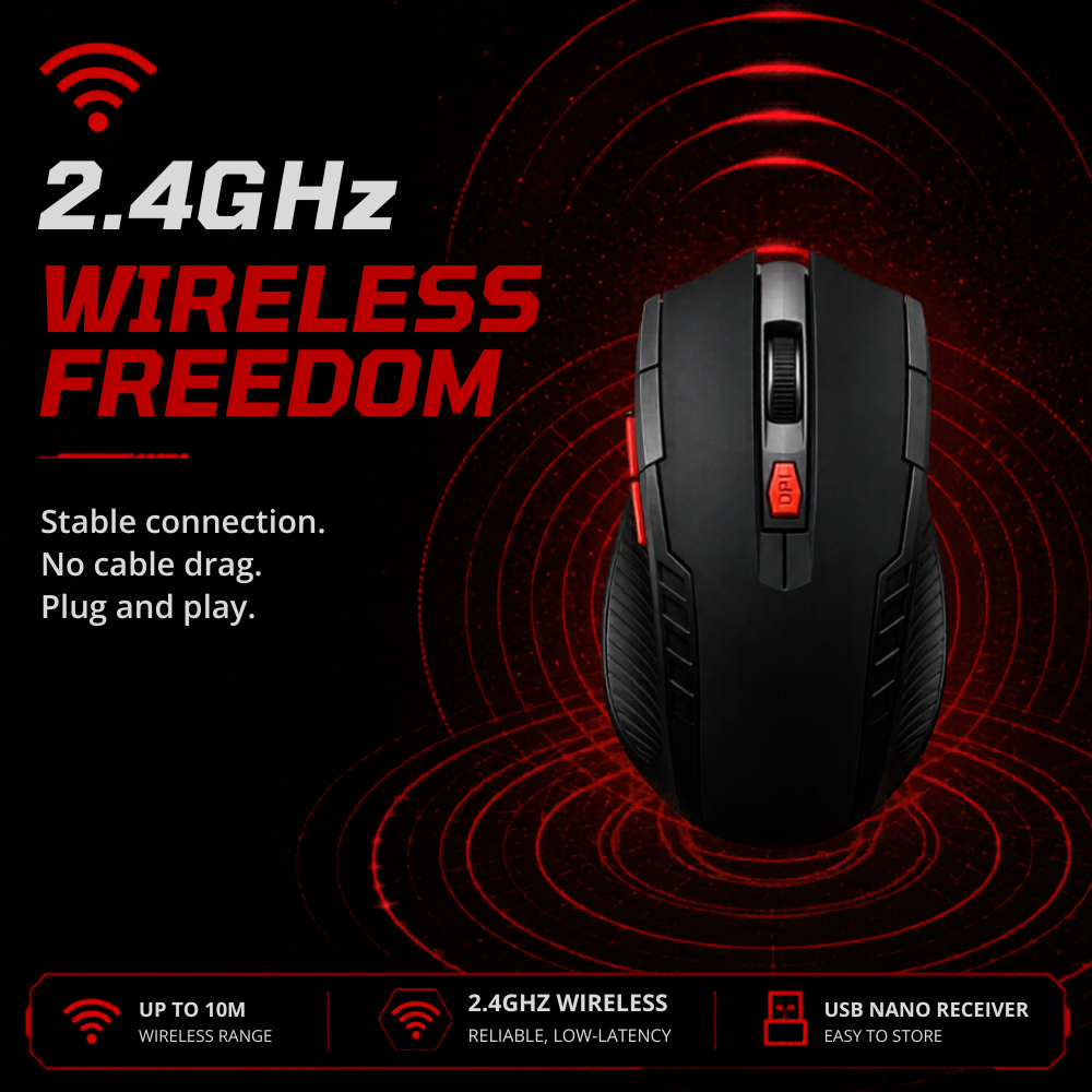 113 Arena 6-Button Wireless Gaming Mouse - Black