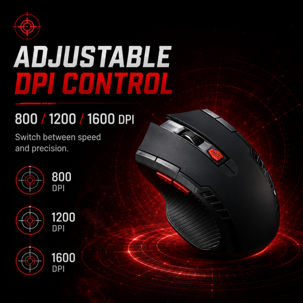 113 Arena 6-Button Wireless Gaming Mouse - Black