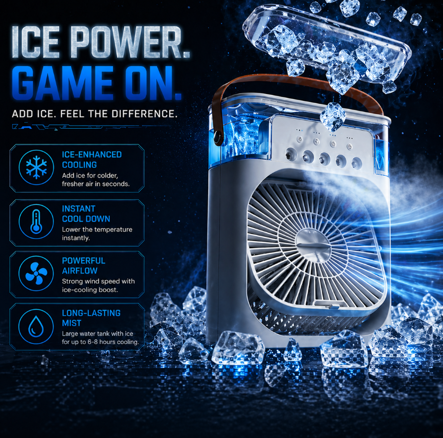 Titan Water Cooling Desktop Fan - Black & White